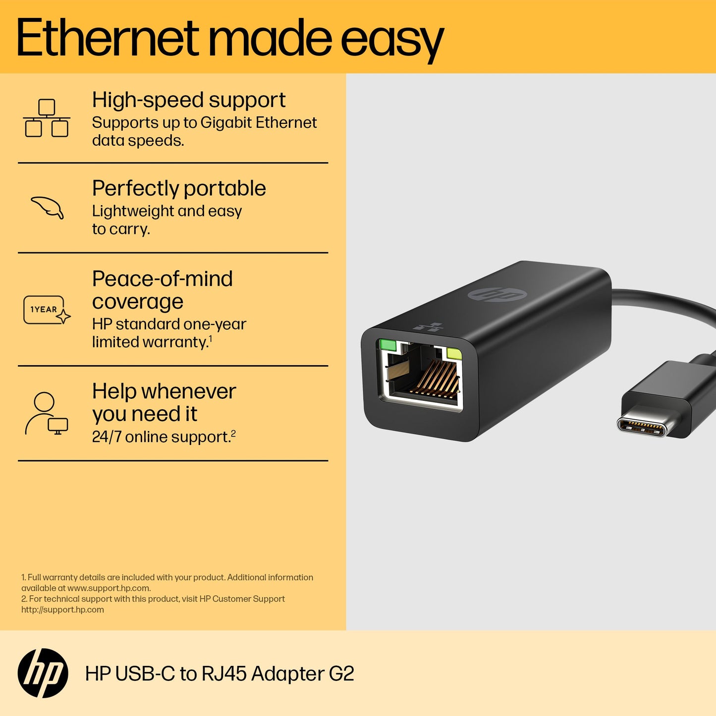 HP USB-C TO RJ45 ADAPTER